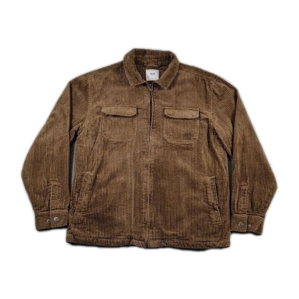 KATIN KANE Corduroy Flannel Line Shaket Mens Size Medium Brown Full Zip
